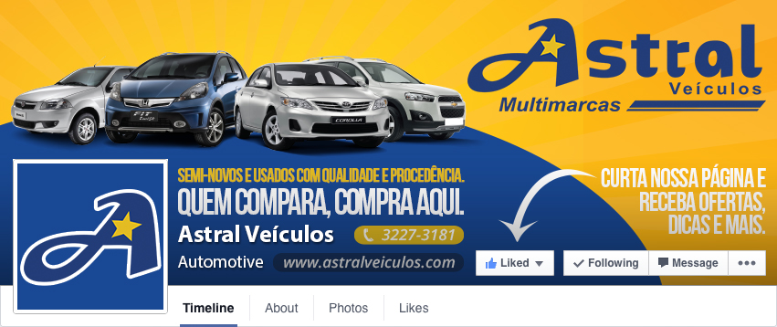Capa de Facebook para campanha da Astral Veículos