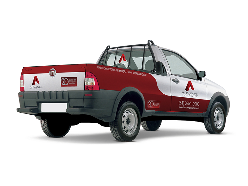 Adesivagem de Frota da Advance Engenharia - Saveiro